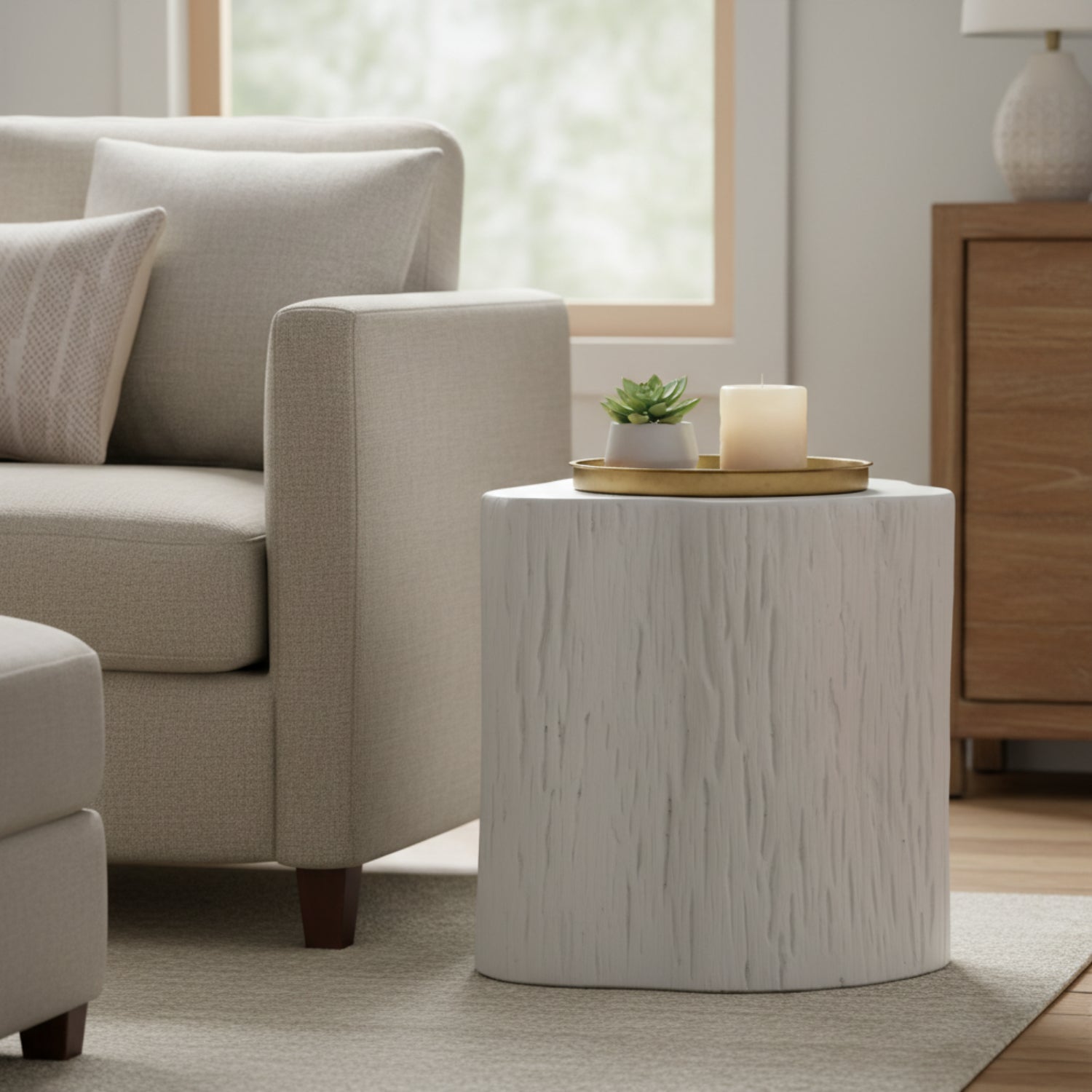 Sunset West Tree Trunk Outdoor End Table Set of 2