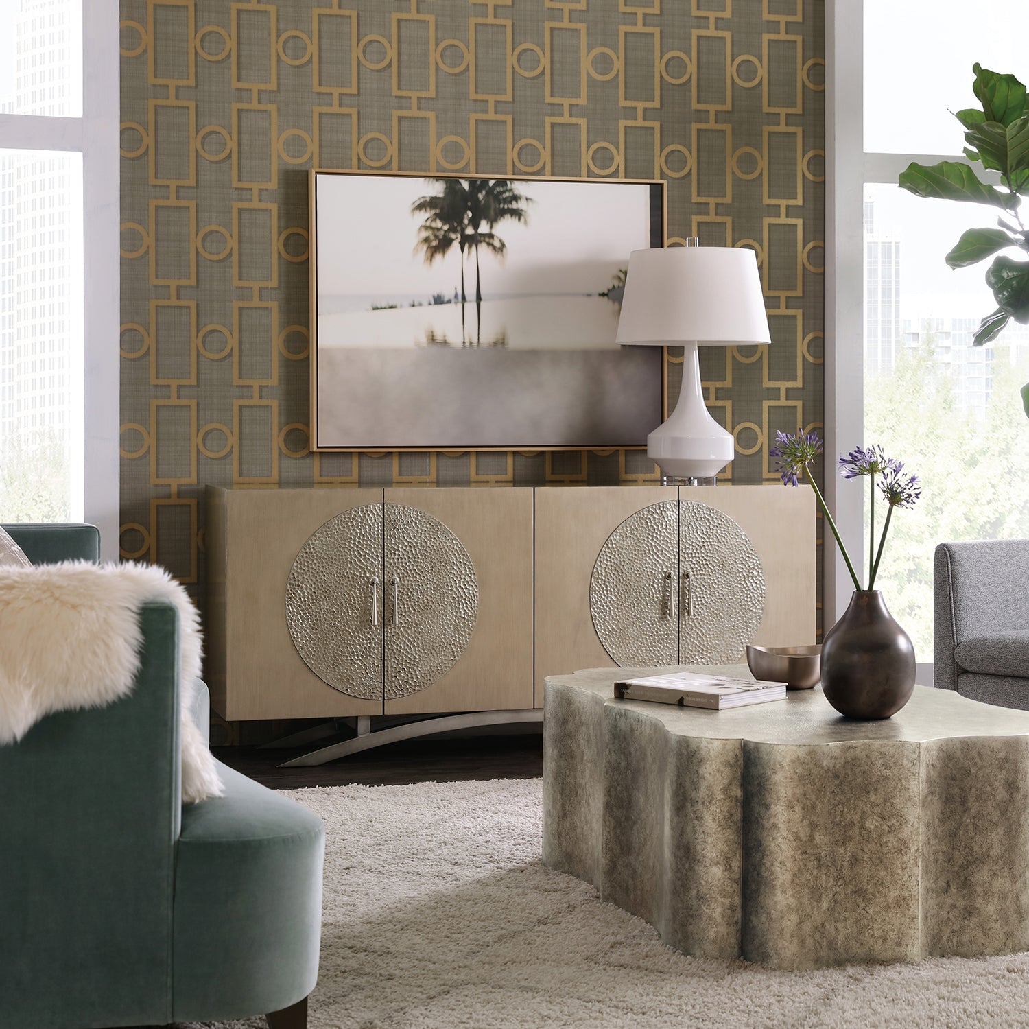 Hooker Furniture Melange Nolita Four Door Entertainment Console