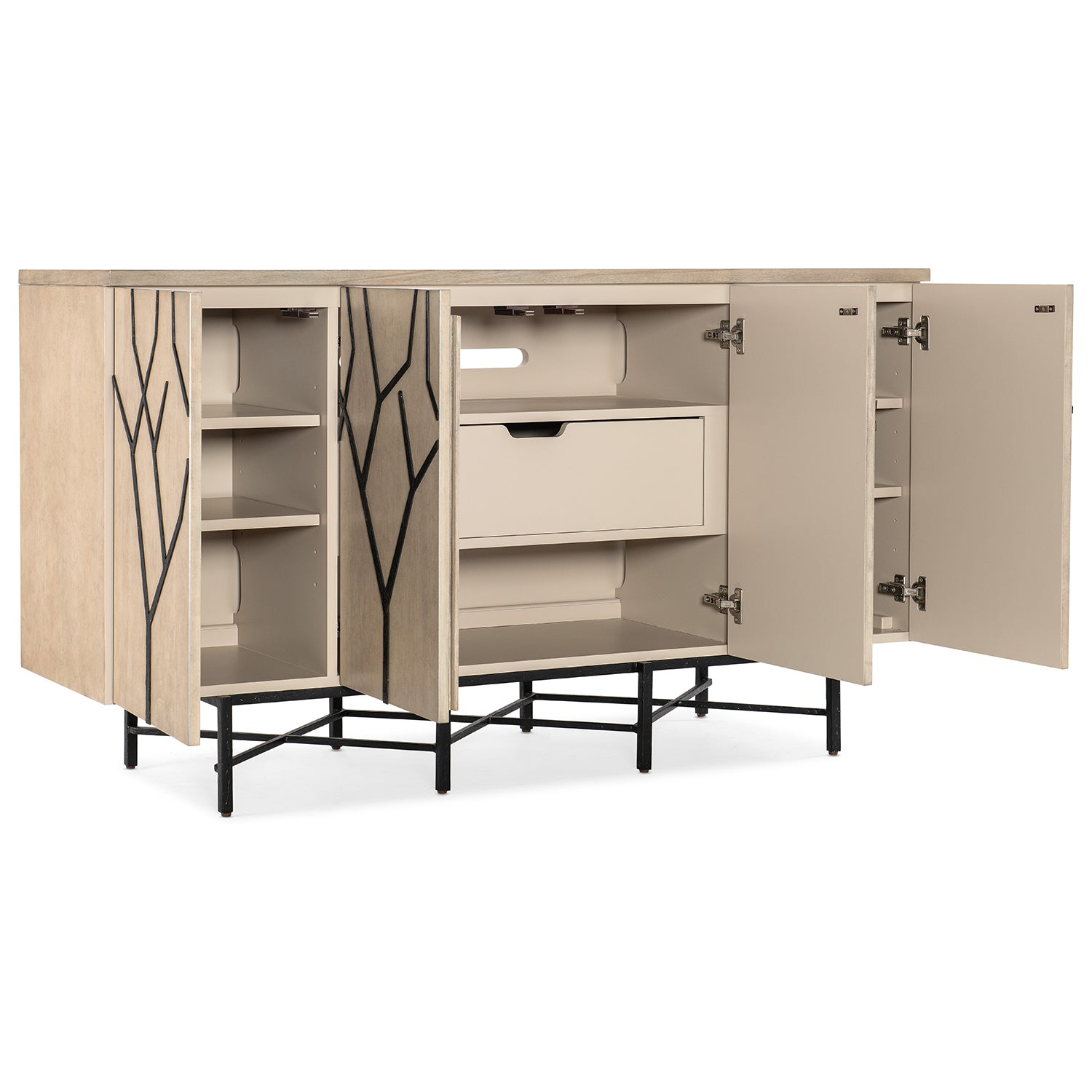 Hooker Furniture Melange Branched Four Door Entertainment Credenza