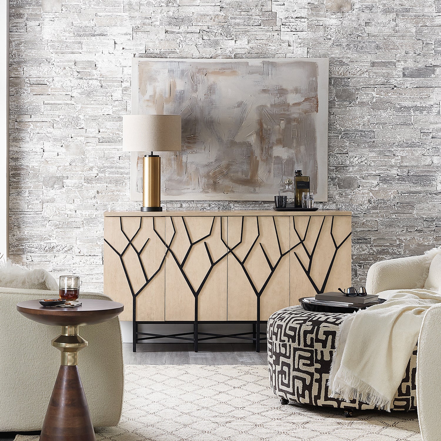 Hooker Furniture Melange Branched Four Door Entertainment Credenza