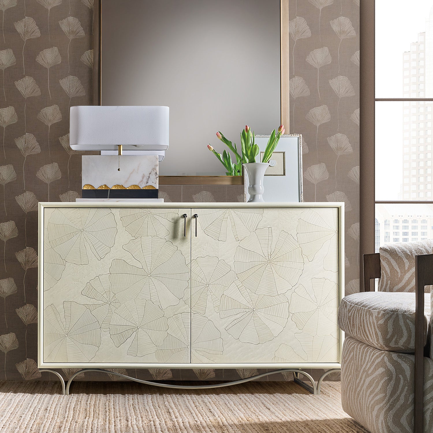 Hooker Furniture Melange White Lotus Hall Chest