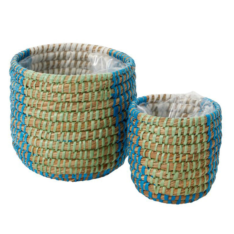 Aqua Basket Planter Set of 2