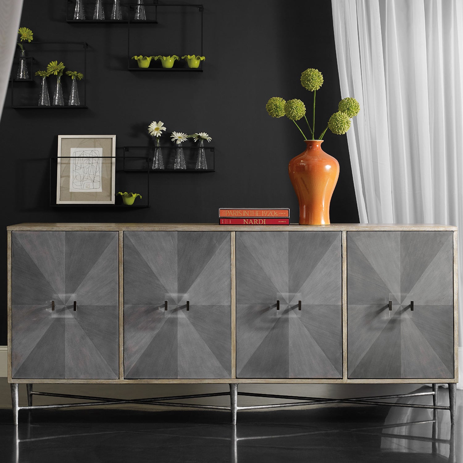 Hooker Furniture Melange Zola Four-Door Credenza