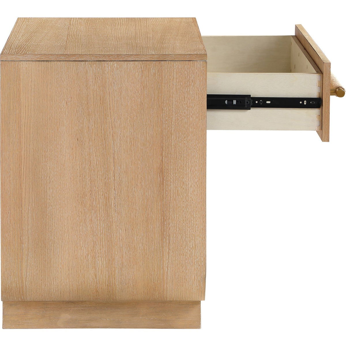 Sorell 28in Natural Rattan Handle And Solid Wood Nightstand Set of 2