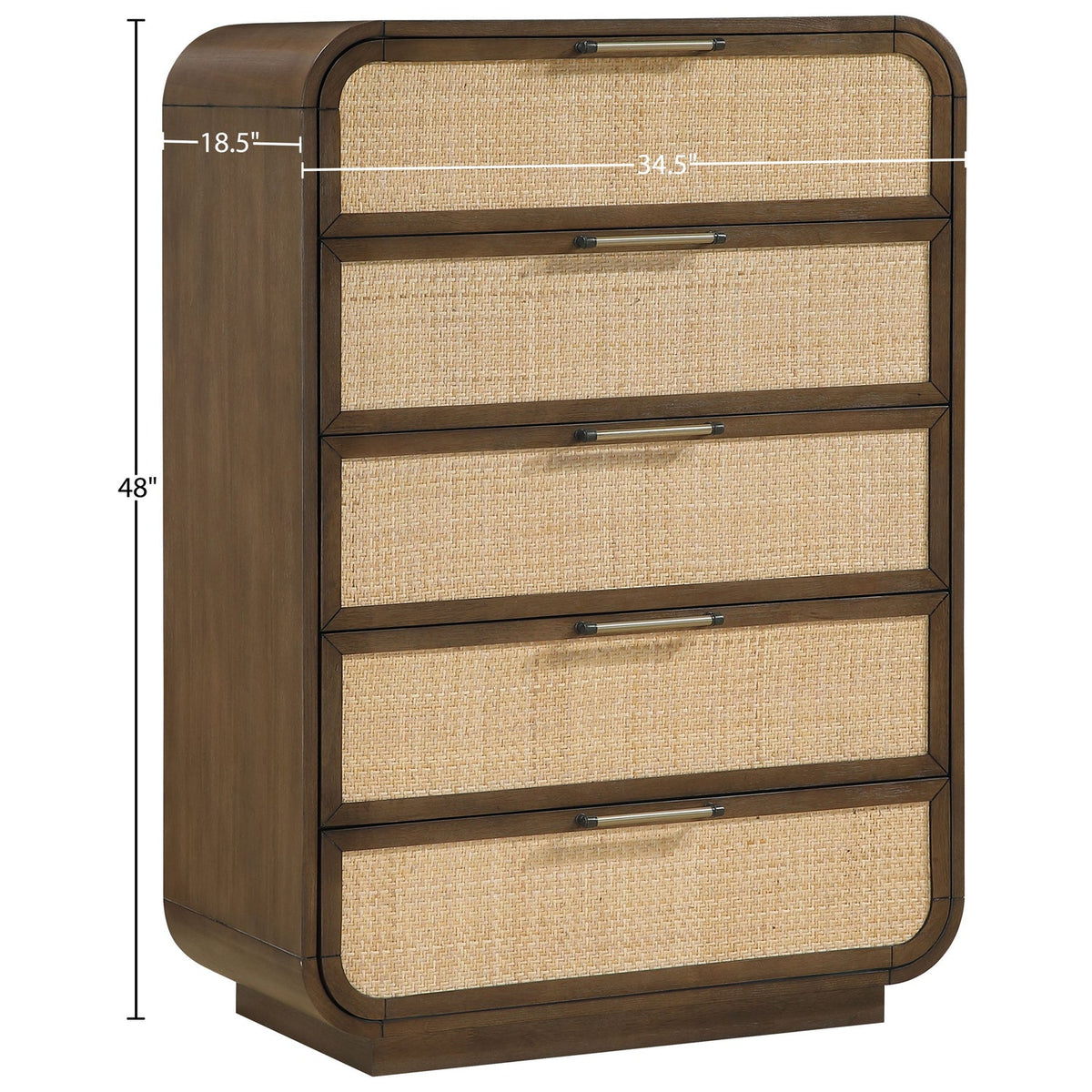 Windsor Brown Natural Cane And Solid Wood Chest