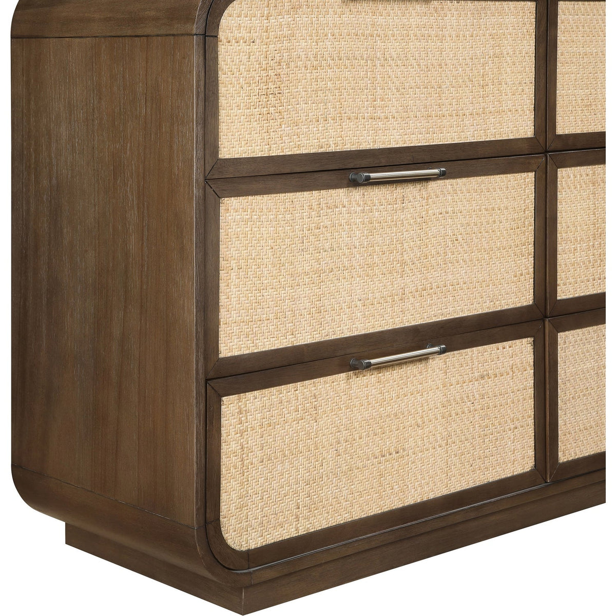 Windsor Brown Natural Cane And Solid Wood Dresser