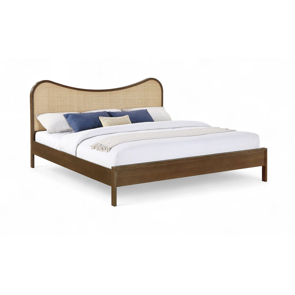 Windsor Brown Natural Cane And Solid Wood Bed