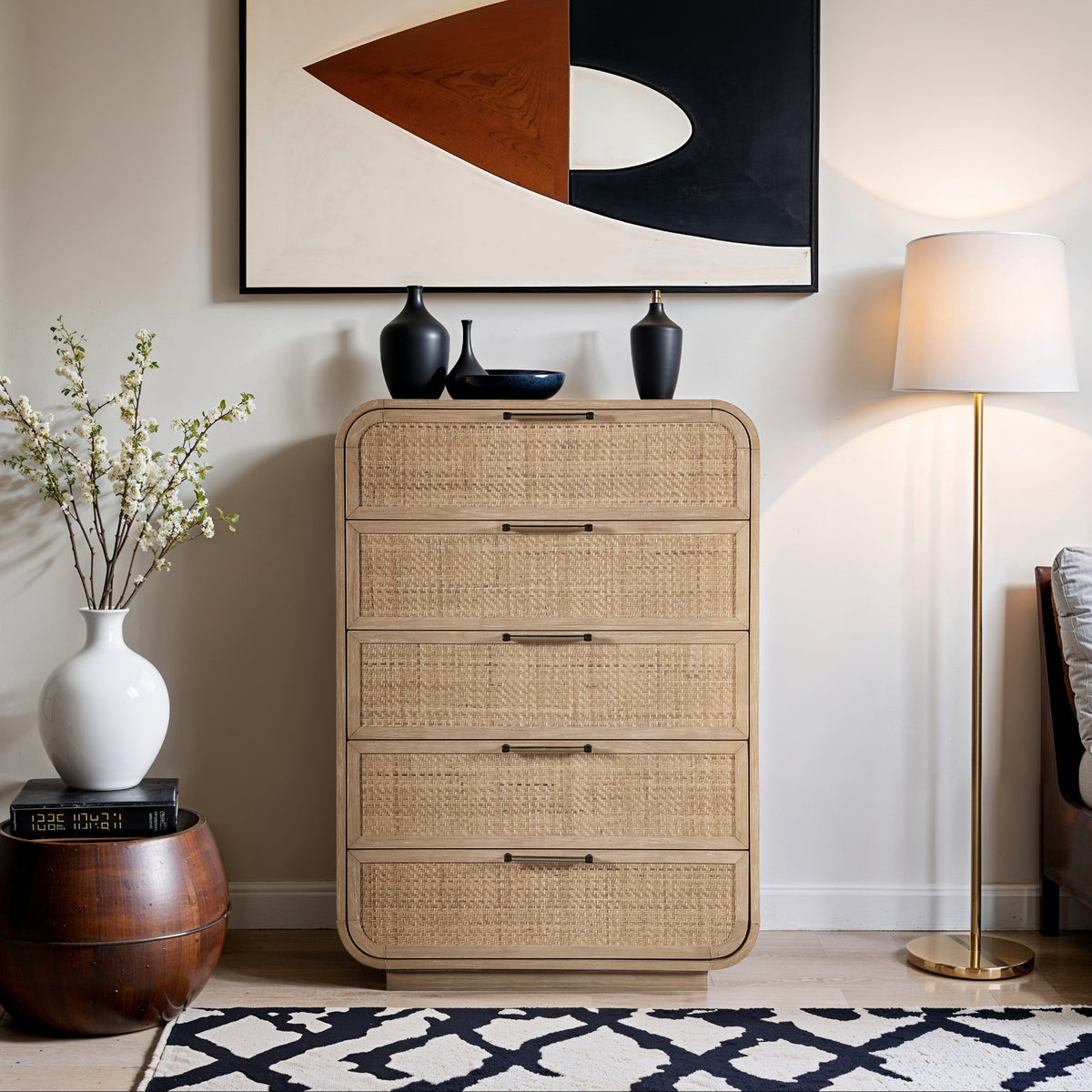 Windsor Natural Cane And Solid Wood Chest