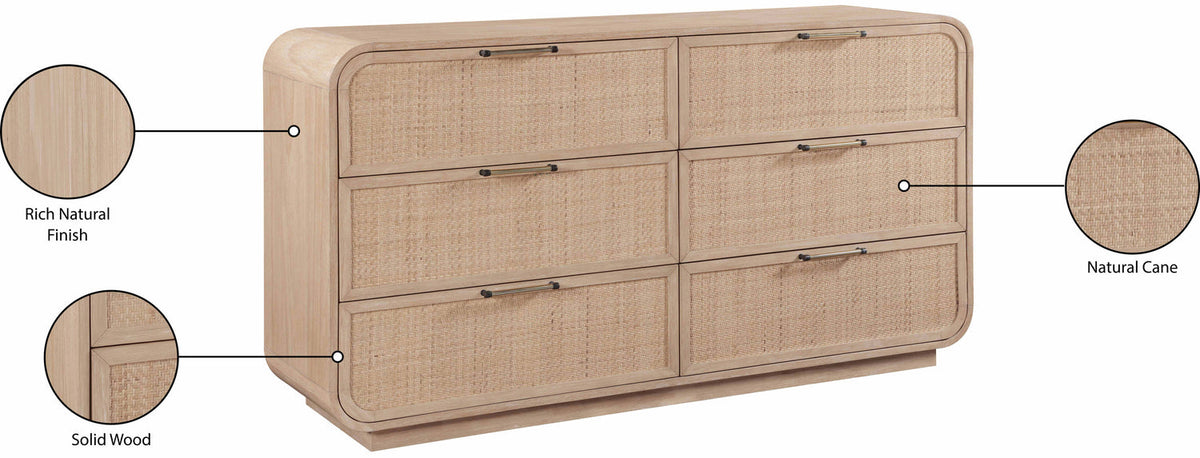 Windsor Natural Cane And Solid Wood Dresser