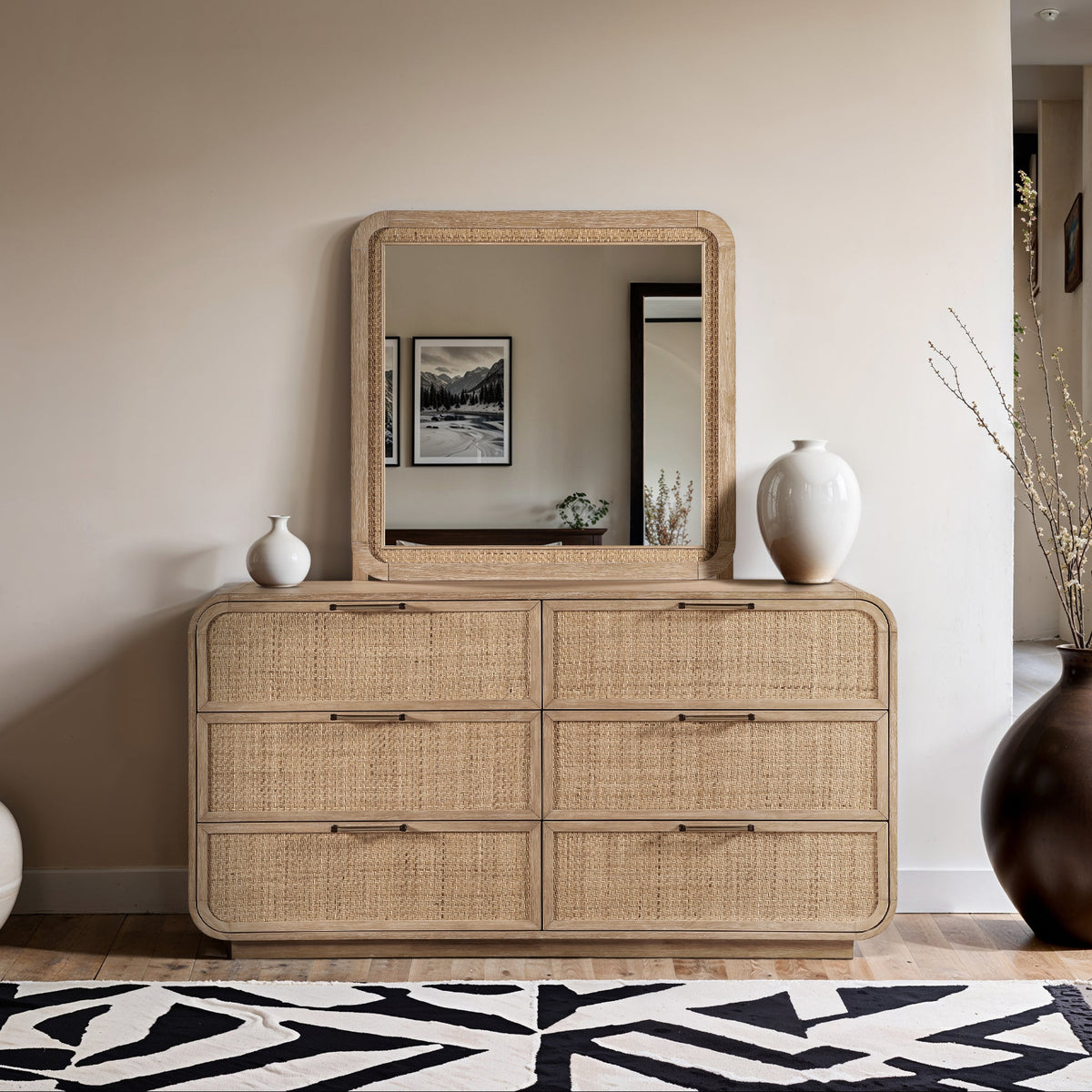 Windsor Natural Cane And Solid Wood Dresser