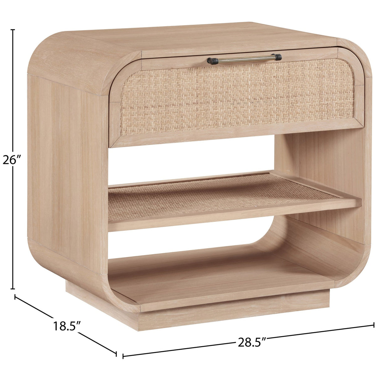 Windsor 28.5in Natural Cane And Solid Wood Nightstand Set of 2