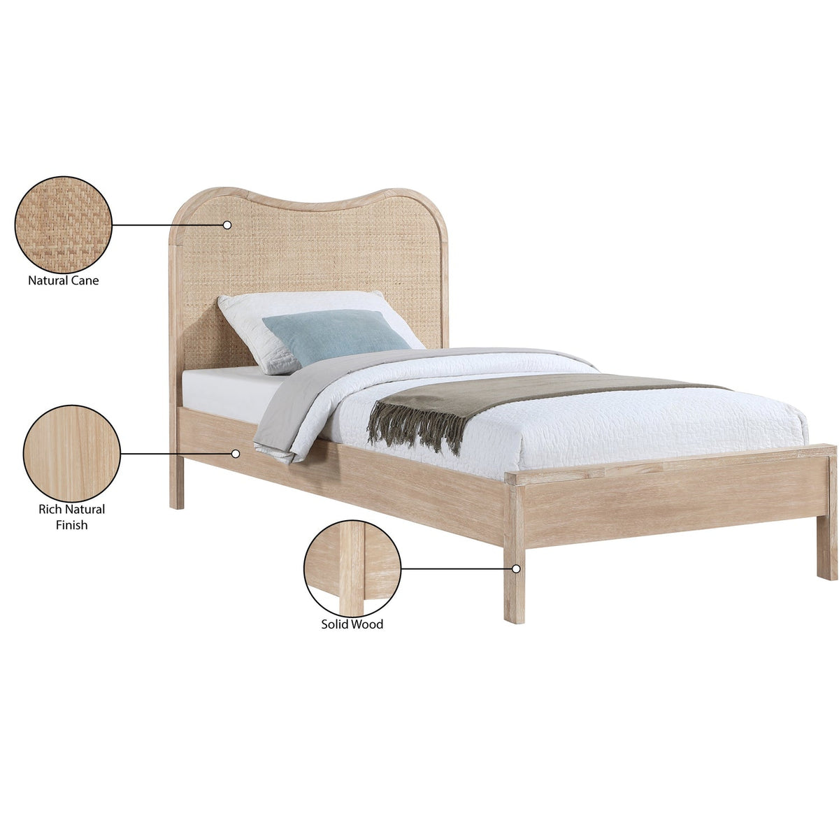Windsor Natural Cane And Solid Wood Bed