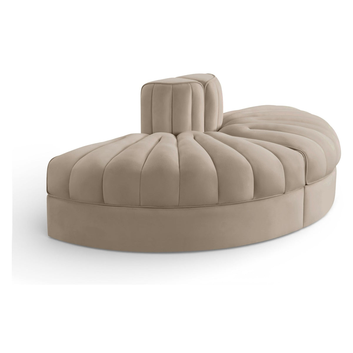 Rummi Beige Velvet Performance Fabric Upholstered 2pc. Modular Sofa in beige velvet, 98"W, primary product view
