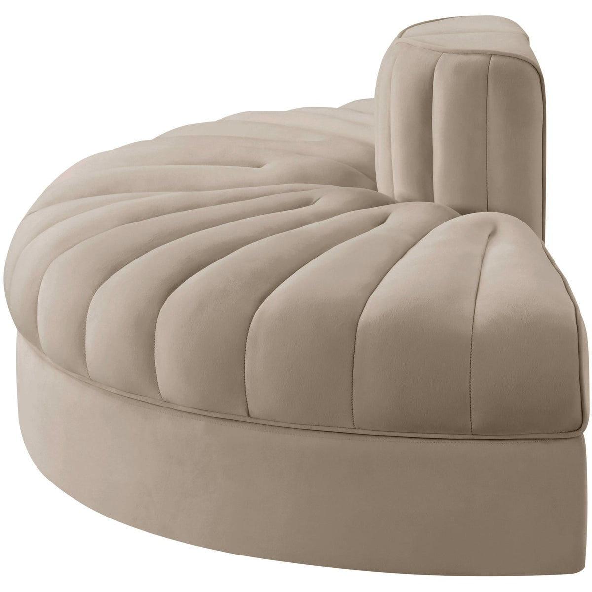 Rummi Beige Velvet Performance Fabric Upholstered 2Piece. Modular Sofa