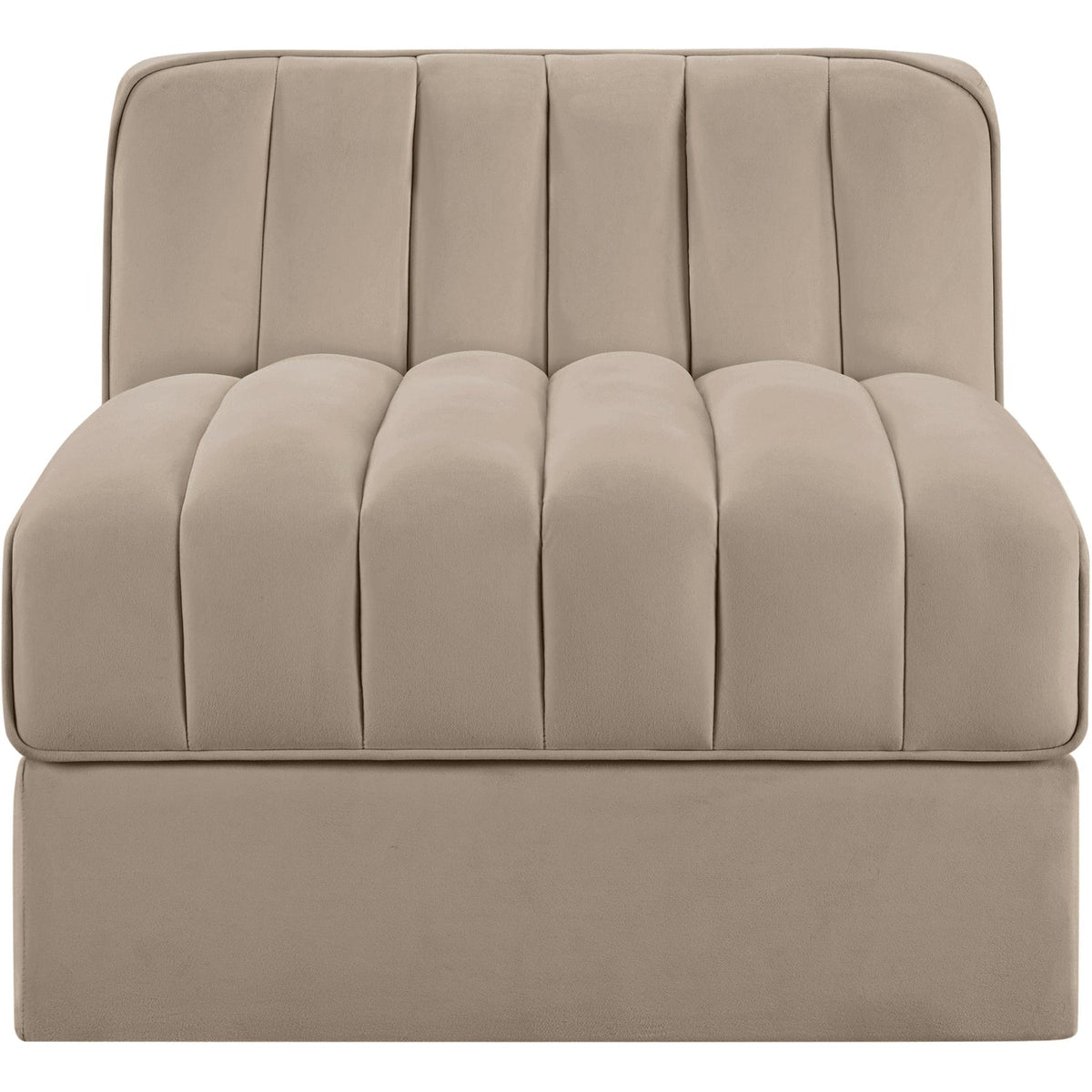 Rummi Beige Velvet Performance Fabric Upholstered Modular Chair