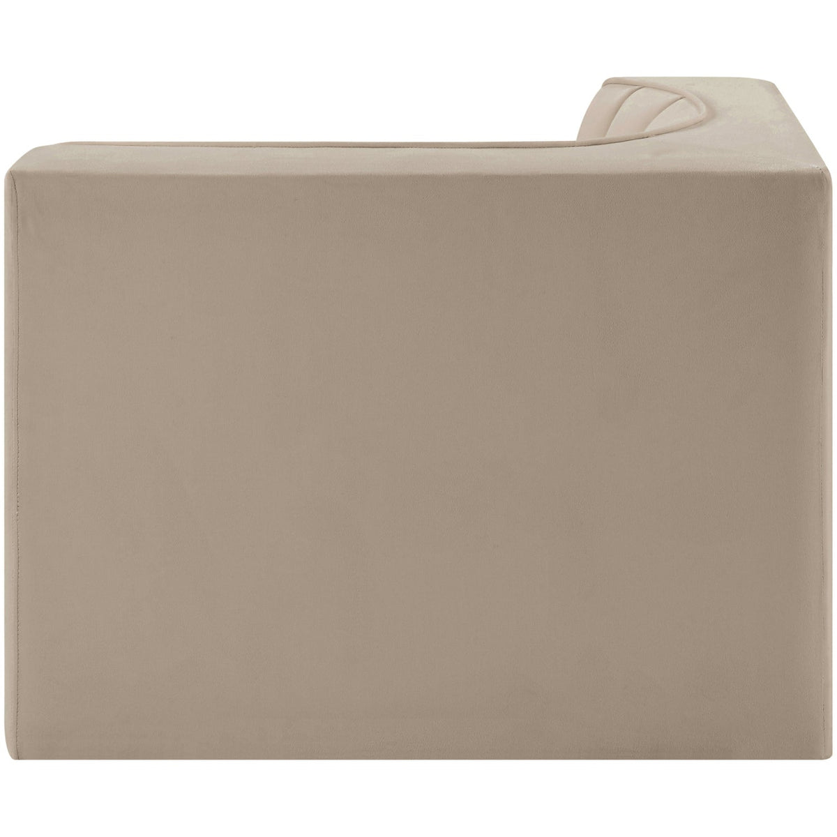 Rummi Beige Velvet Performance Fabric Upholstered Modular Chair