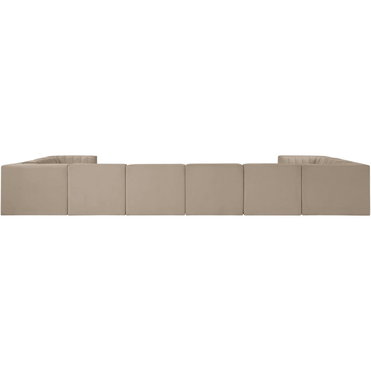 Rummi Beige Velvet Performance Fabric Upholstered 10 Piece Modular Sectional Sofa