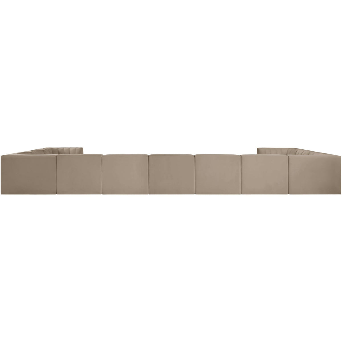 Rummi Beige Velvet Performance Fabric Upholstered 11 Piece Modular Sectional Sofa
