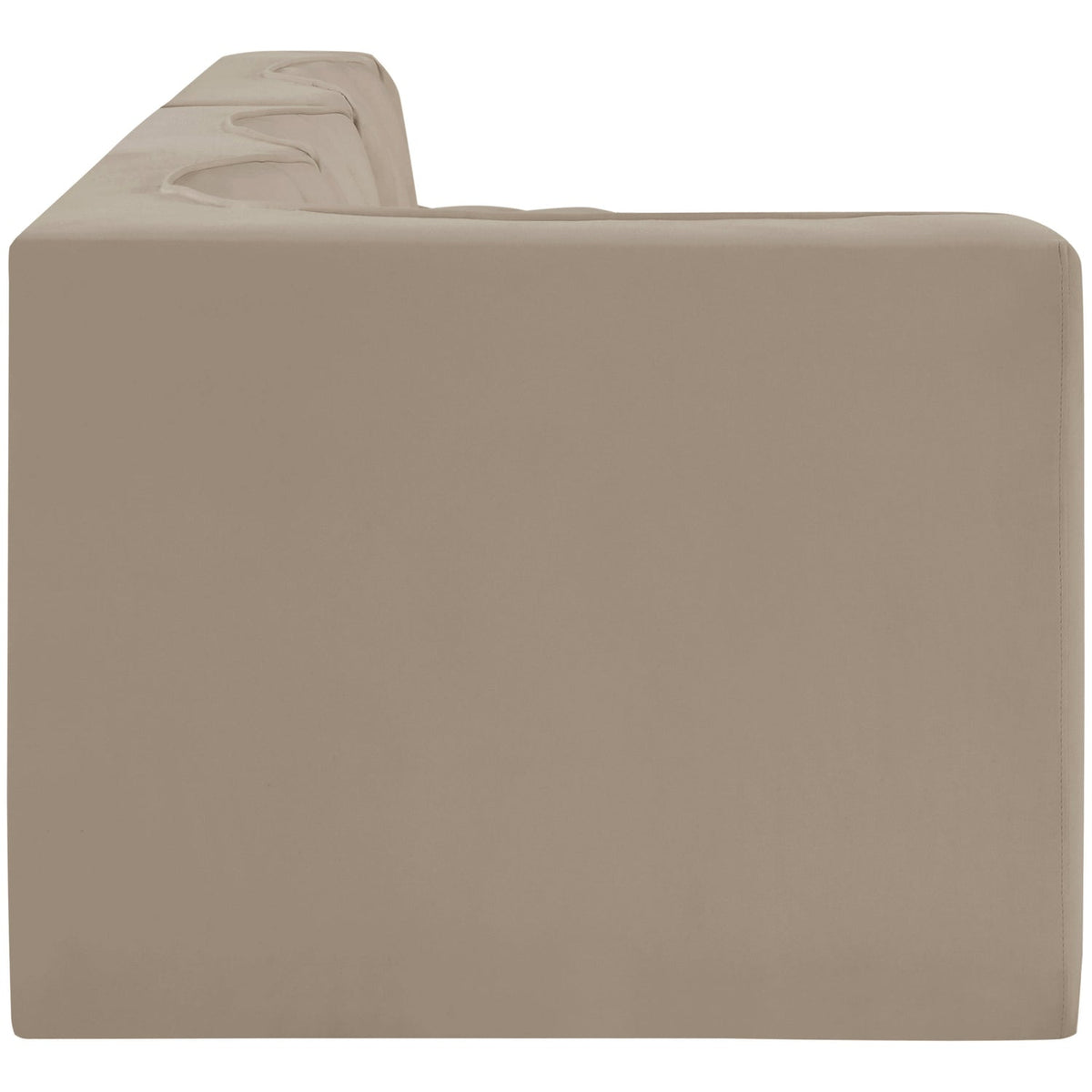 Rummi Beige Velvet Performance Fabric Upholstered 4 Piece Modular Sectional Sofa