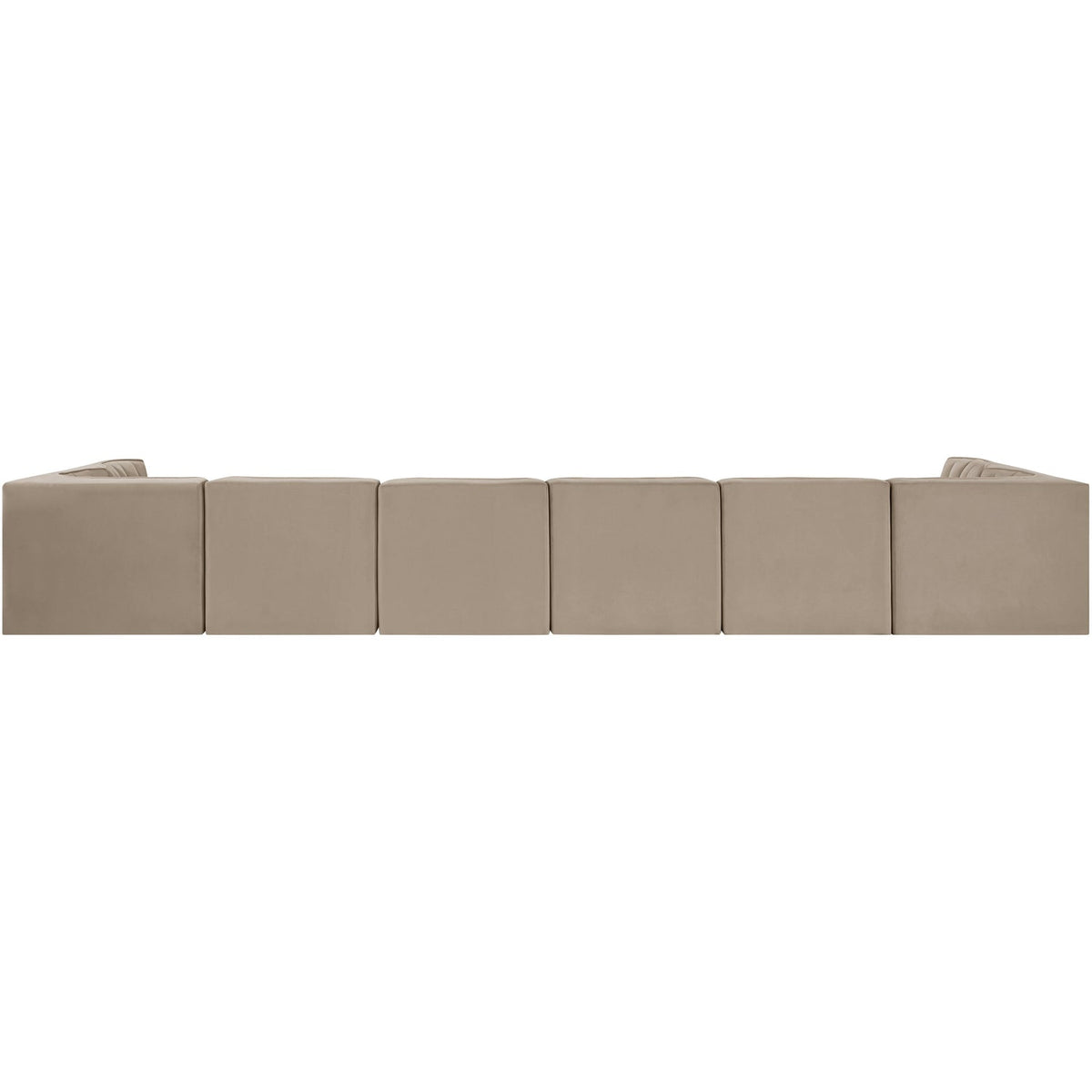 Rummi Beige Velvet Performance Fabric Upholstered 8 Piece Modular Sectional Sofa