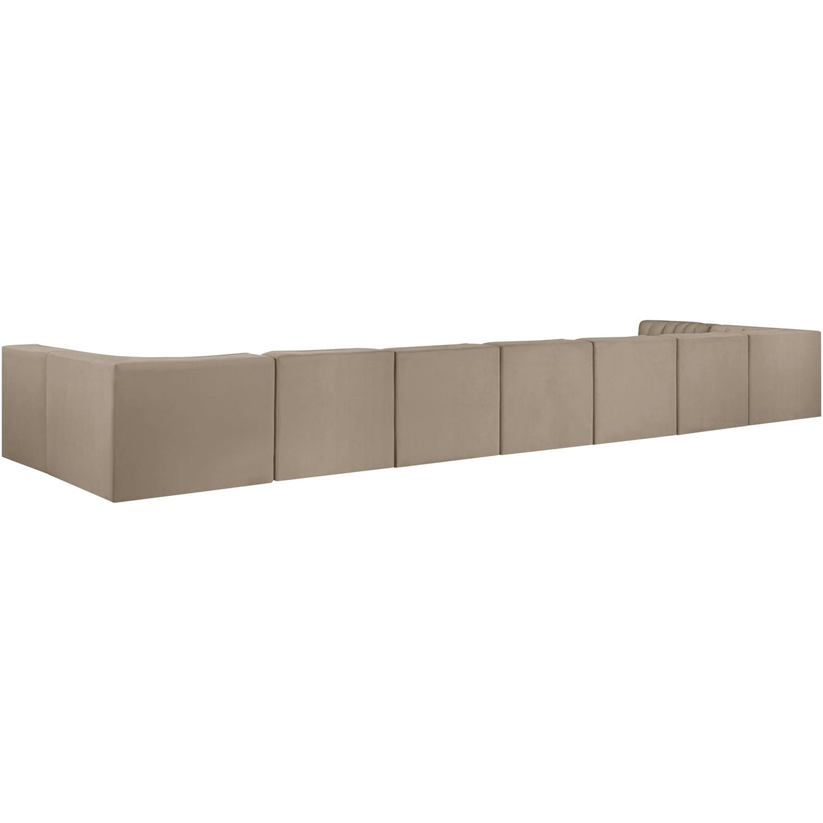 Rummi Beige Velvet Performance Fabric Upholstered 9 Piece Modular Sectional Sofa