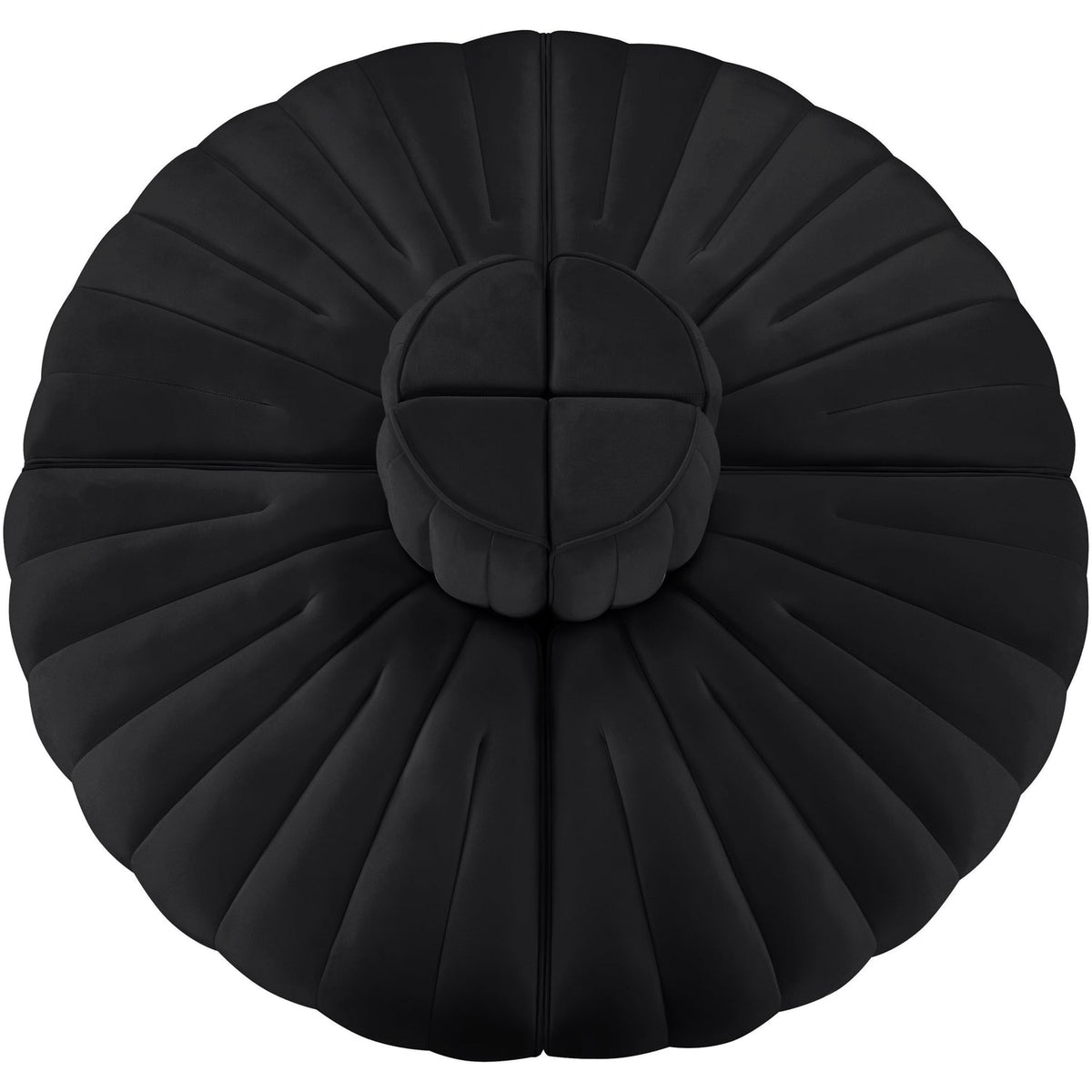Rummi Black Velvet Performance Fabric Upholstered 4 Piece Modular Sofa