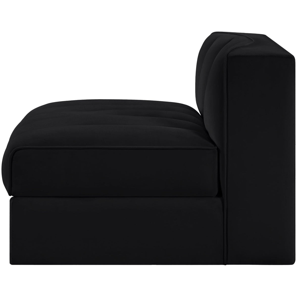 Rummi Black Velvet Performance Fabric Upholstered Modular Chair