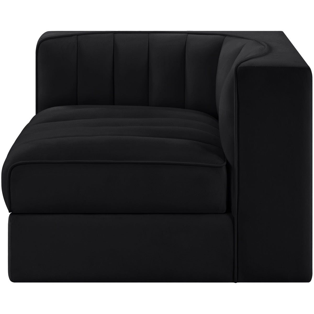 Rummi Black Velvet Performance Fabric Upholstered Modular Chair