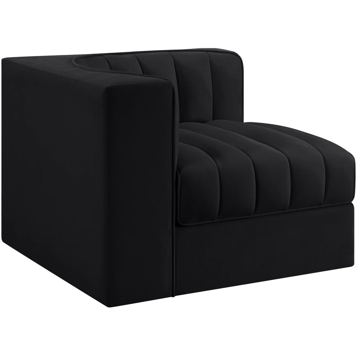 Rummi Black Velvet Performance Fabric Upholstered Modular Chair