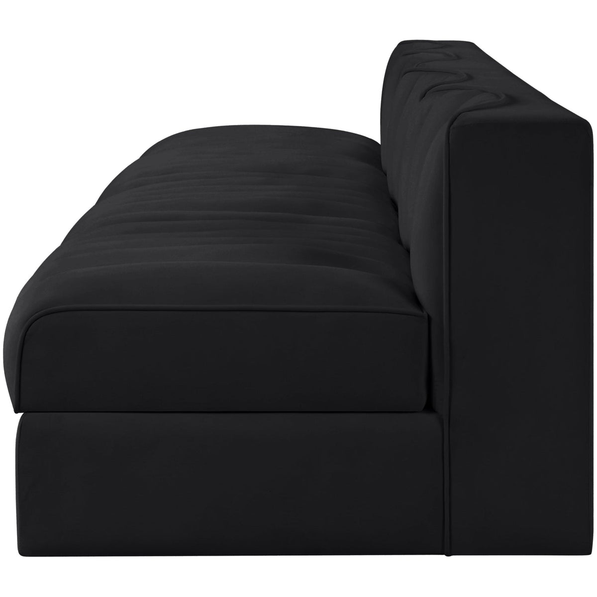 Rummi Black Velvet Performance Fabric Upholstered 4 Piece Modular Sofa