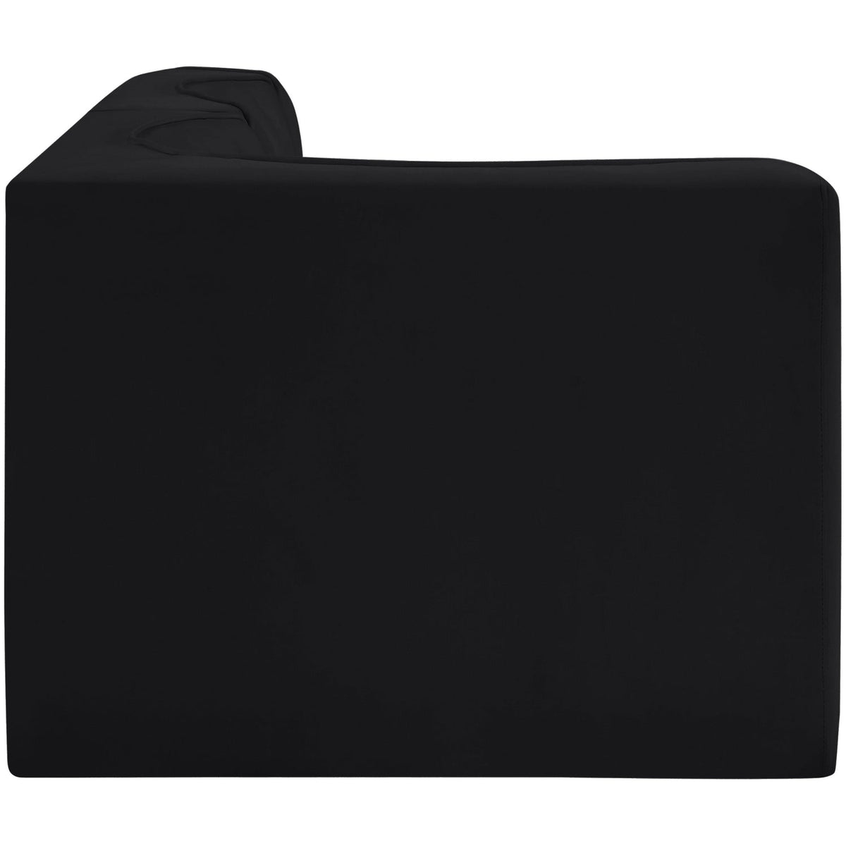 Rummi Black Velvet Performance Fabric Upholstered 3 Piece Modular Sectional Sofa