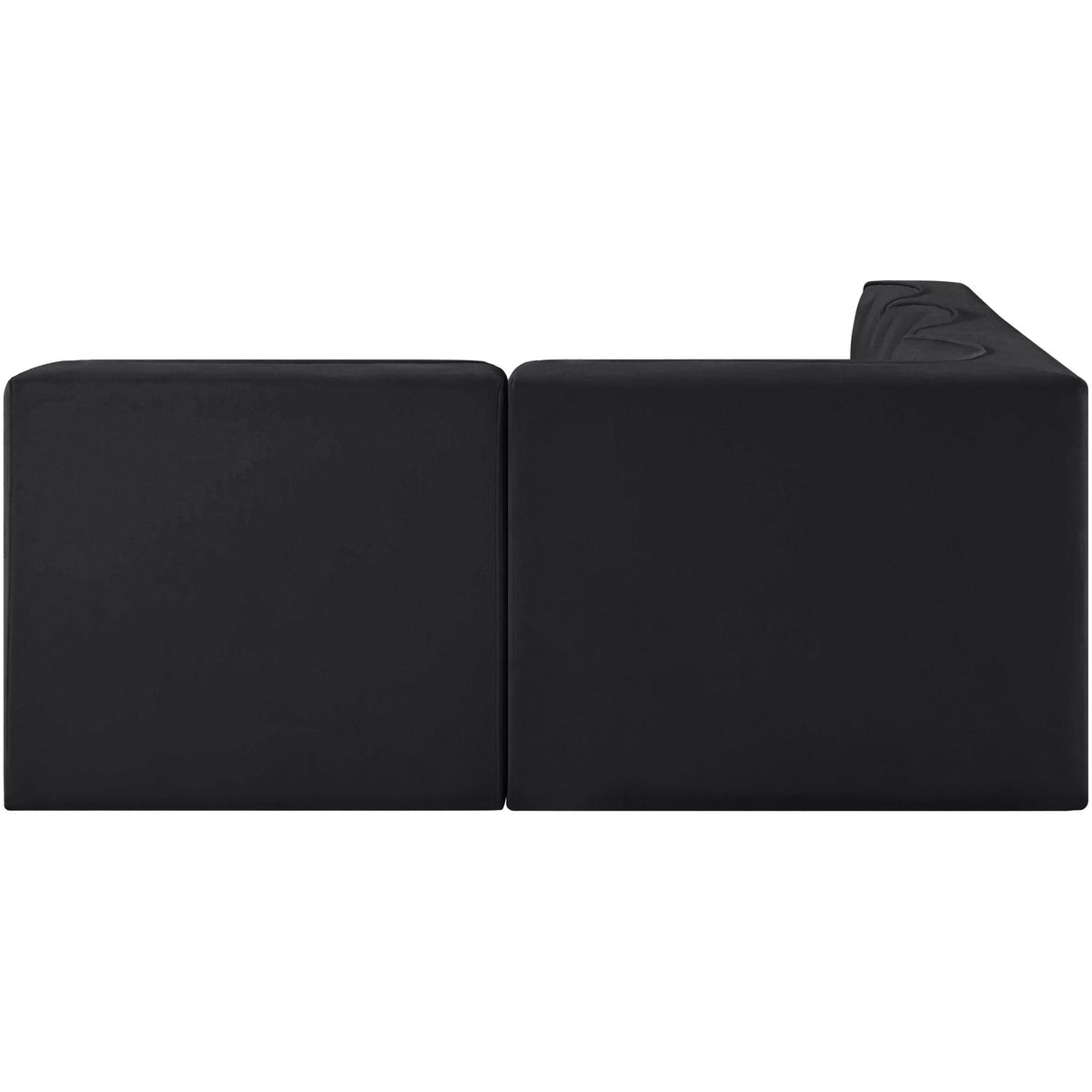Rummi Black Velvet Performance Fabric Upholstered 4 Piece Modular Sectional Sofa