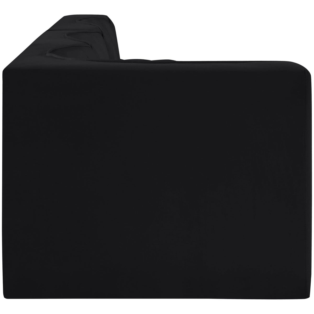 Rummi Black Velvet Performance Fabric Upholstered 4 Piece Modular Sectional Sofa