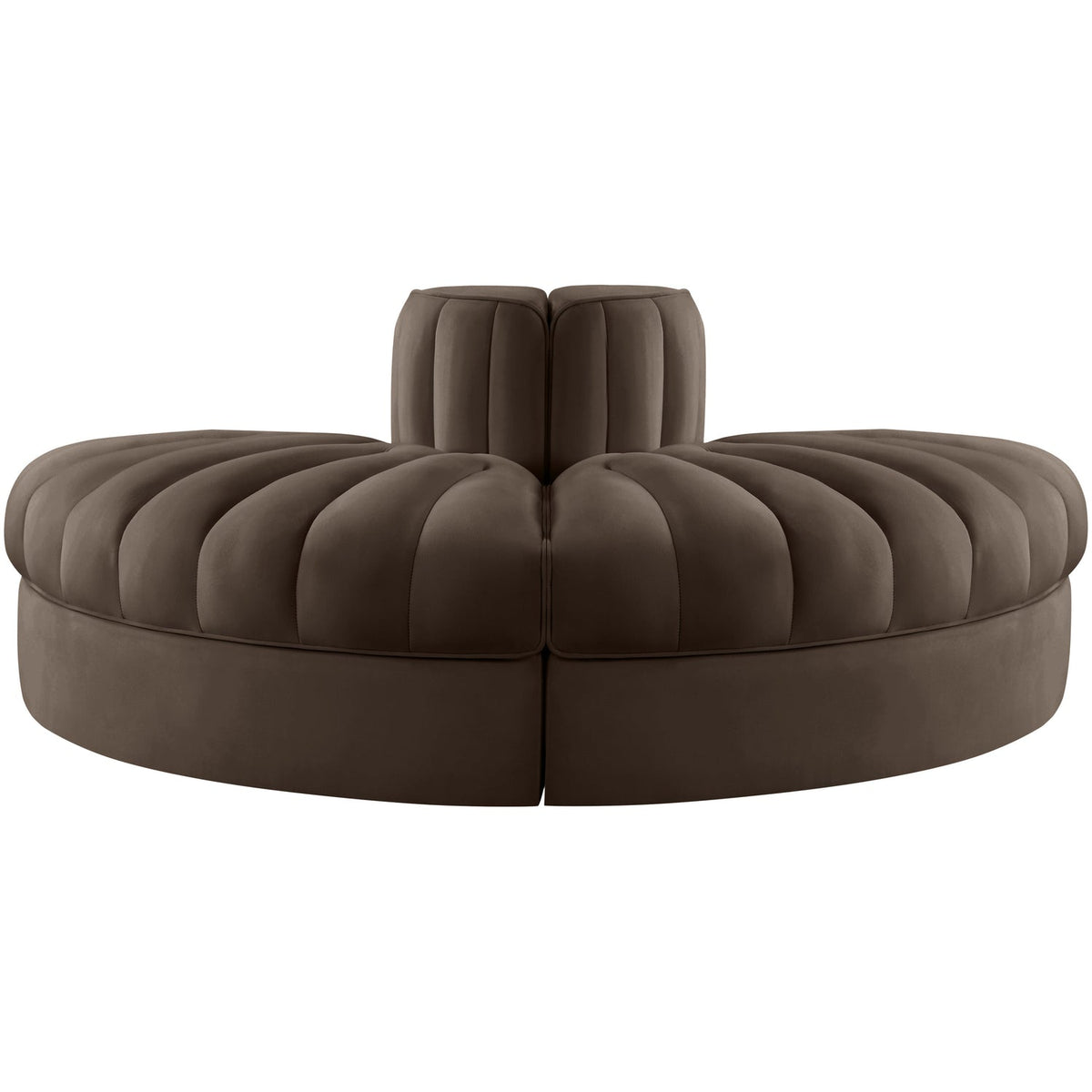 Rummi Brown Velvet Performance Fabric Upholstered 2Piece Modular Sofa