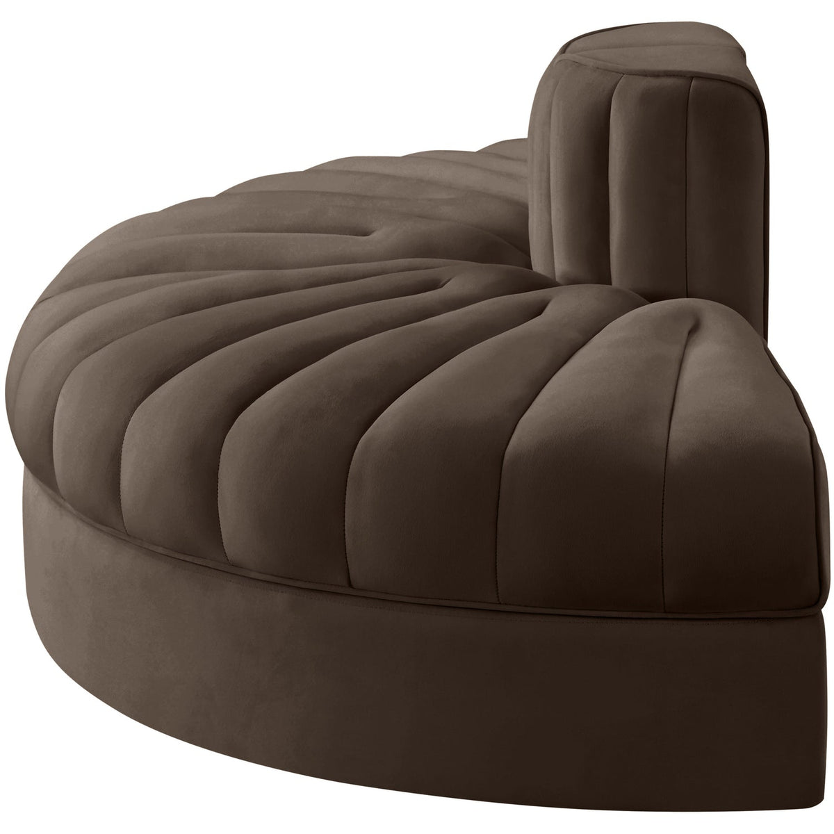 Rummi Brown Velvet Performance Fabric Upholstered 2Piece Modular Sofa