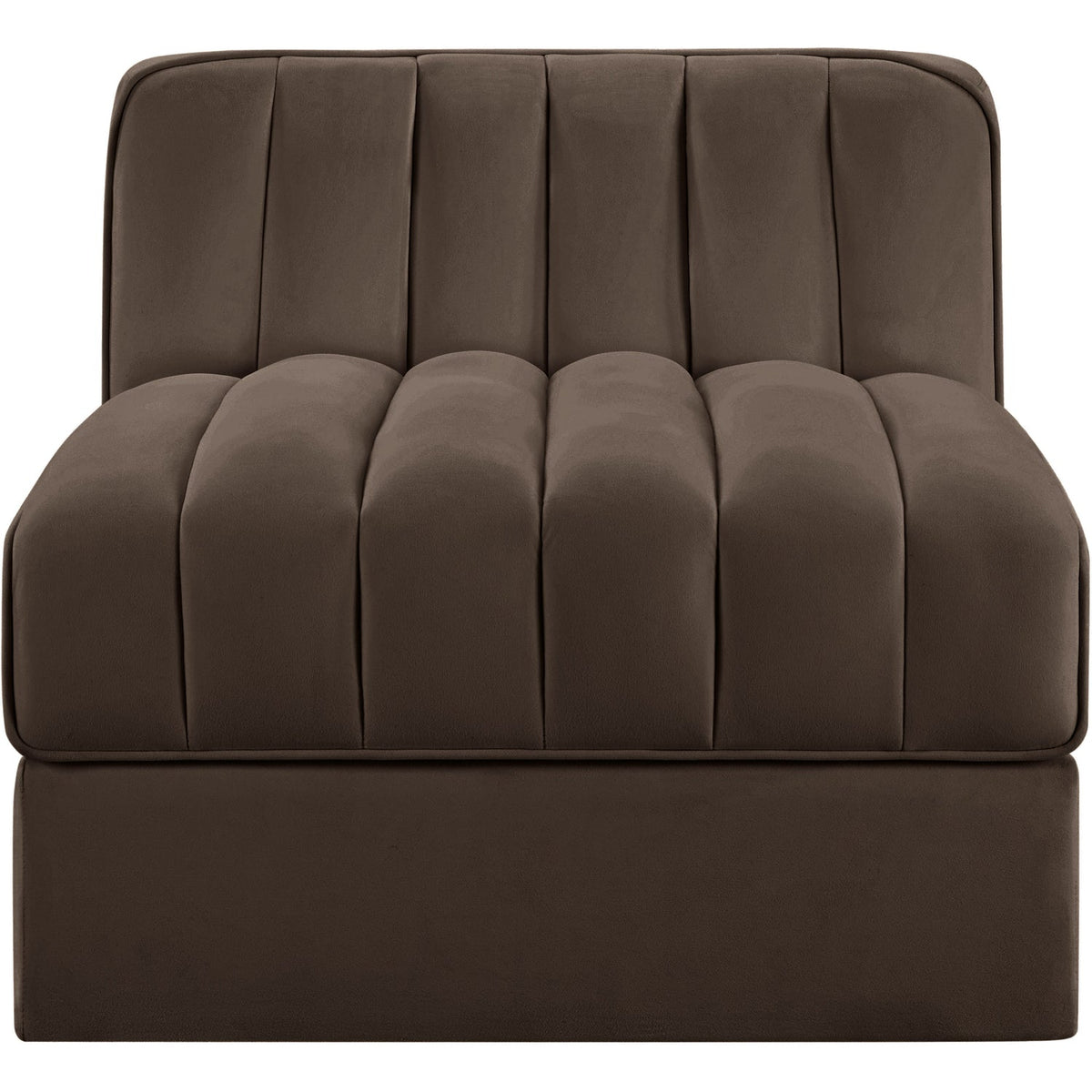 Rummi Brown Velvet Performance Fabric Upholstered Modular Chair