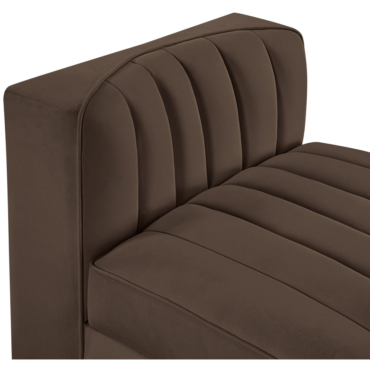 Rummi Brown Velvet Performance Fabric Upholstered Modular Chair