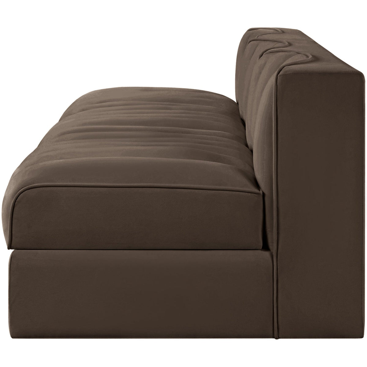 Rummi Brown Velvet Performance Fabric Upholstered 3 Piece Modular Sofa