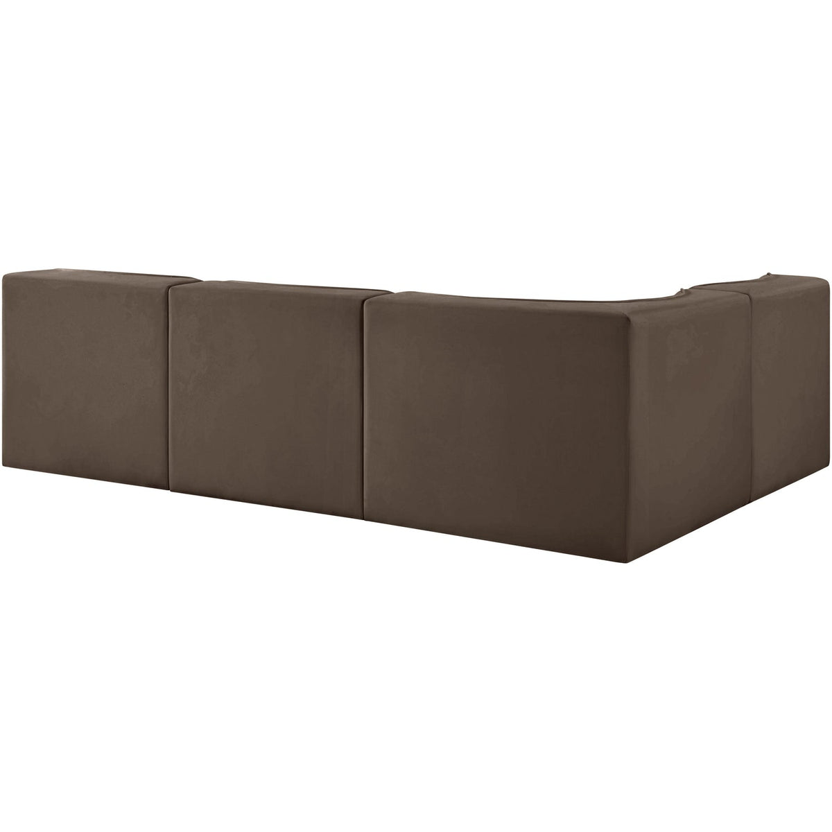 Rummi Brown Velvet Performance Fabric Upholstered 4 Piece Modular Sectional Sofa