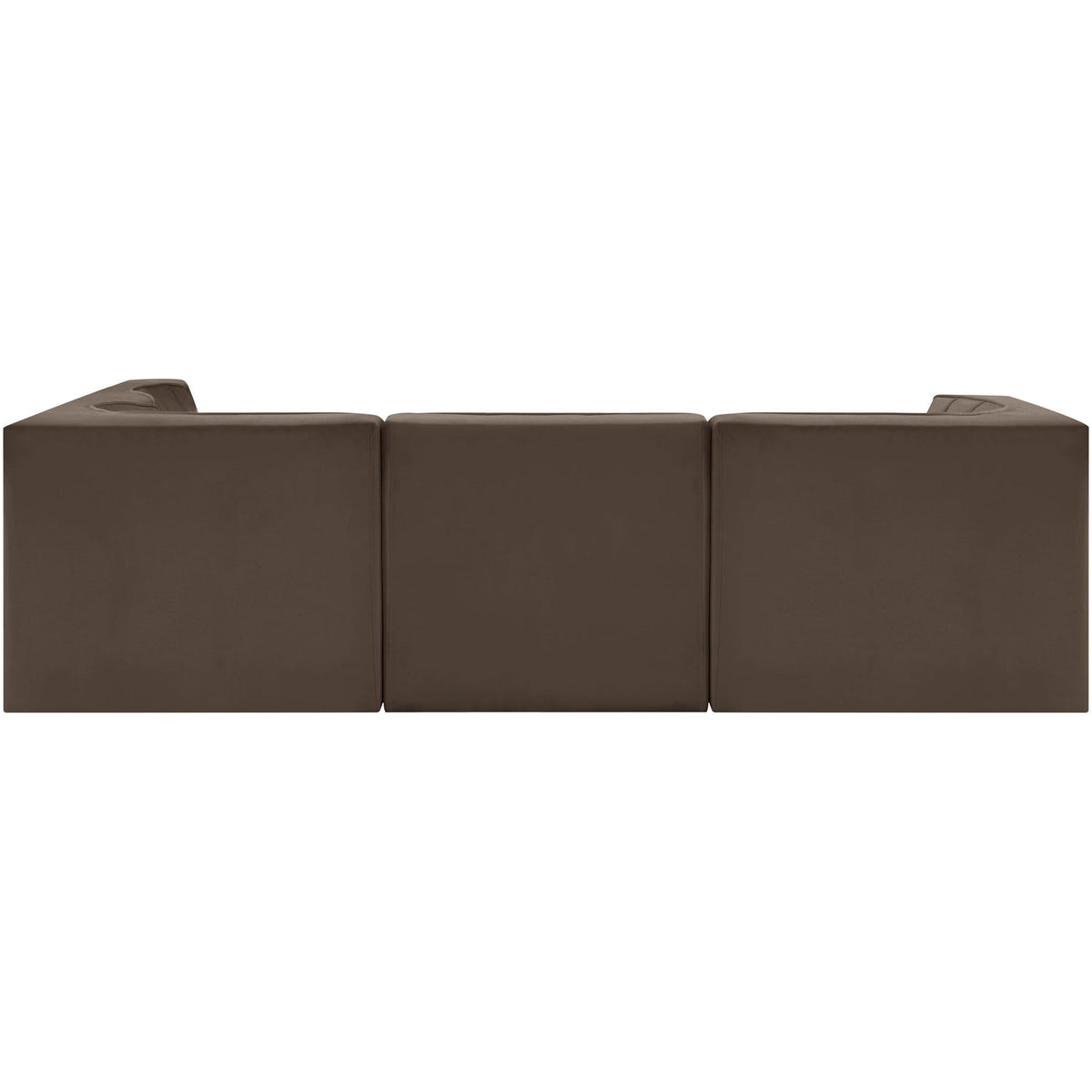 Rummi Brown Velvet Performance Fabric Upholstered 5 Piece Modular Sectional Sofa