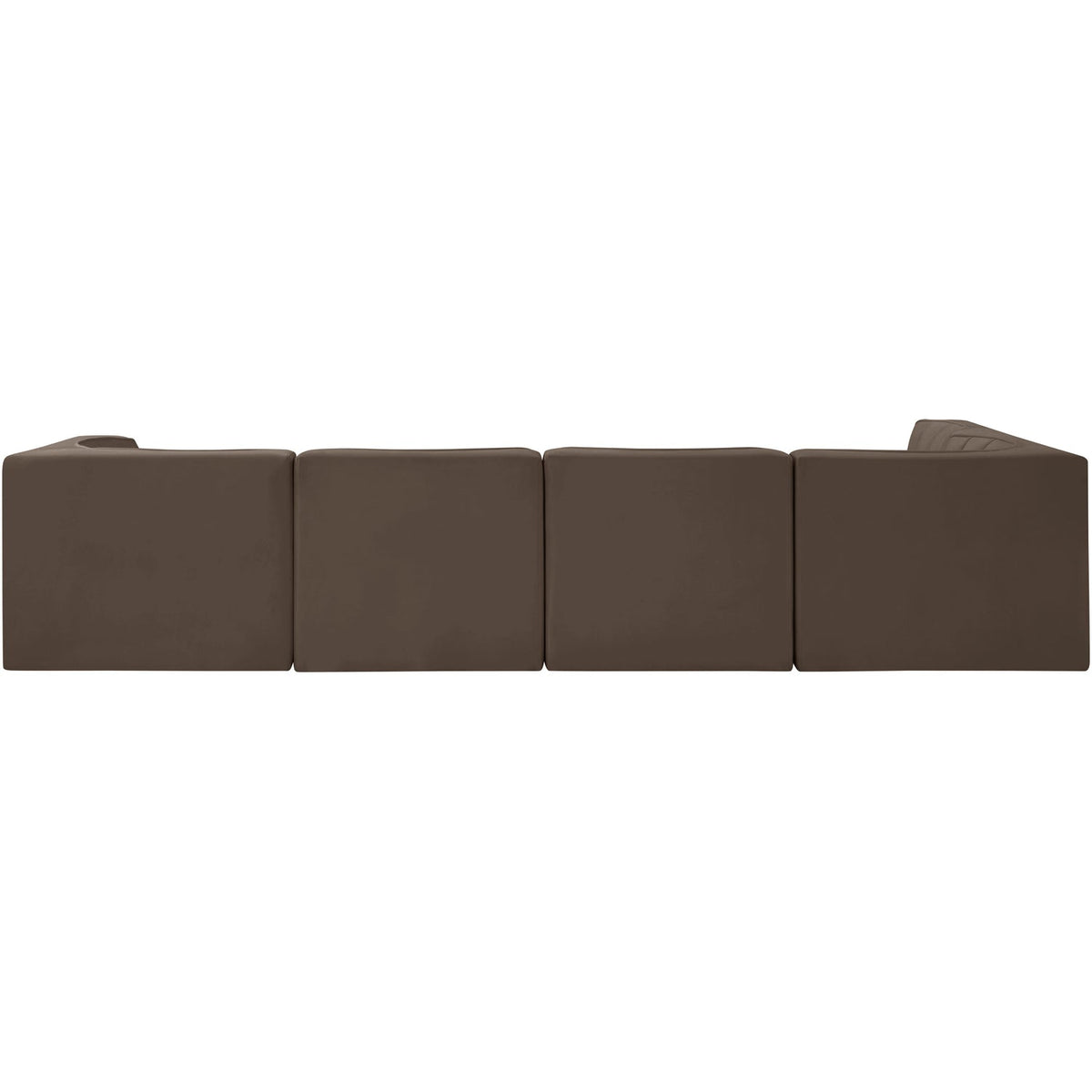 Rummi Brown Velvet Performance Fabric Upholstered 5 Piece Modular Sectional Sofa