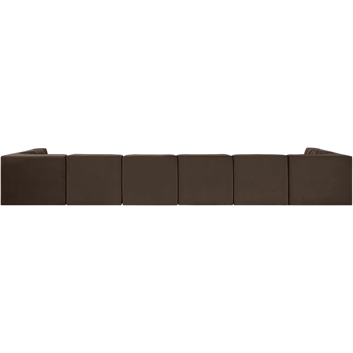 Rummi Brown Velvet Performance Fabric Upholstered 8 Piece Modular Sectional Sofa