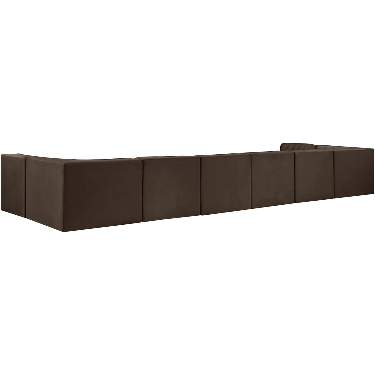 Rummi Brown Velvet Performance Fabric Upholstered 8 Piece Modular Sectional Sofa