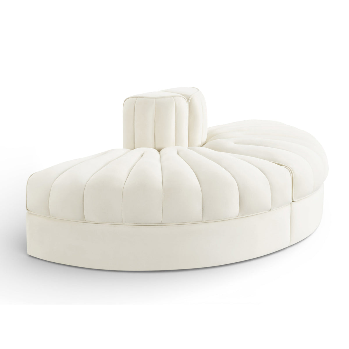 Rummi Cream Velvet Performance Fabric Upholstered 2pc. Modular Sofa in cream velvet, primary product view