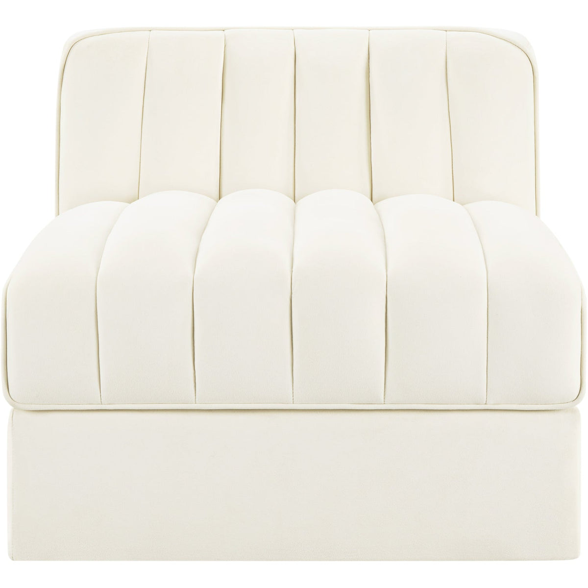 Rummi Cream Velvet Performance Fabric Upholstered Modular Chair