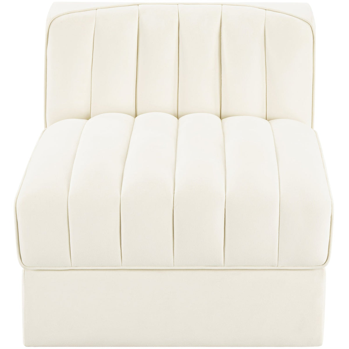Rummi Cream Velvet Performance Fabric Upholstered Modular Chair