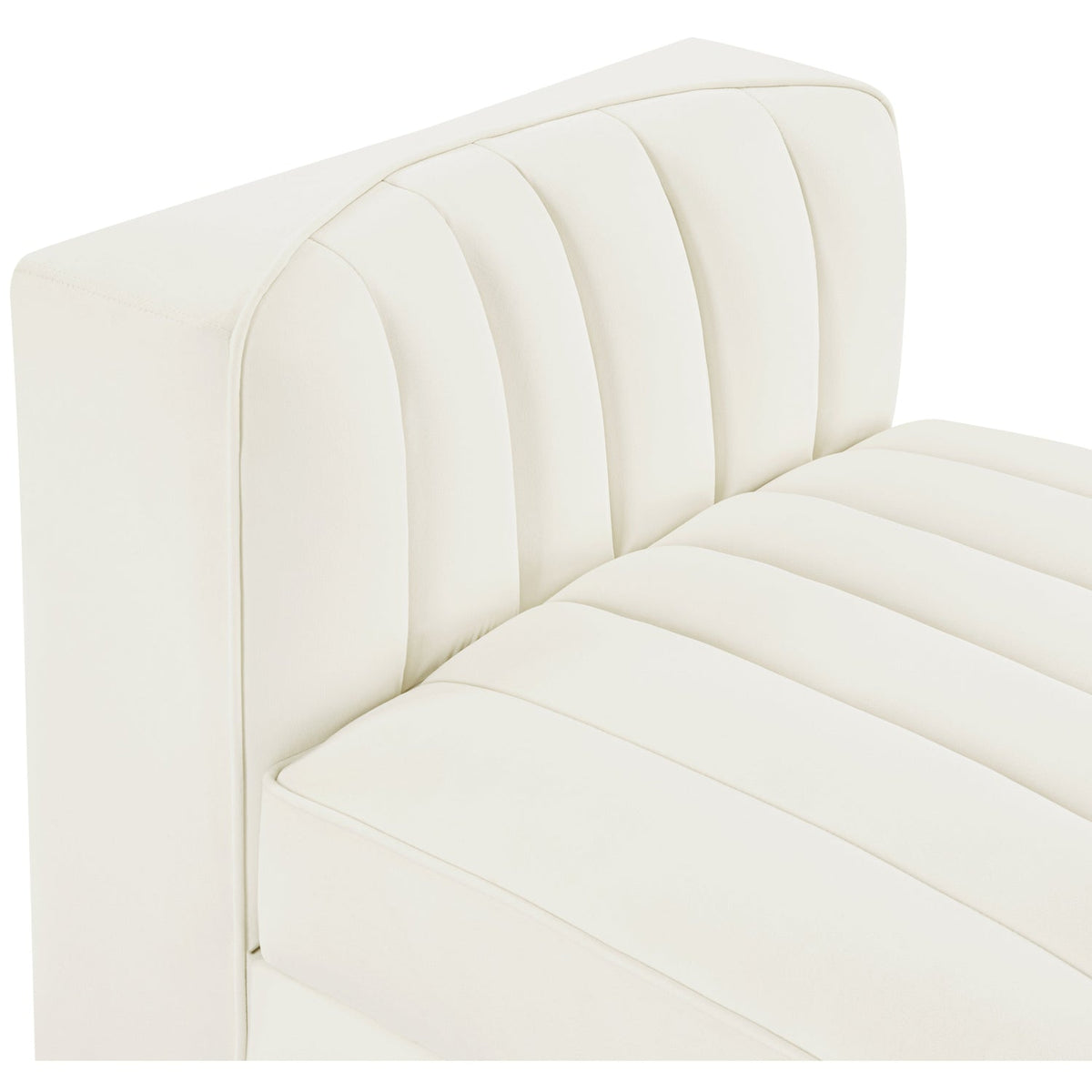 Rummi Cream Velvet Performance Fabric Upholstered Modular Chair