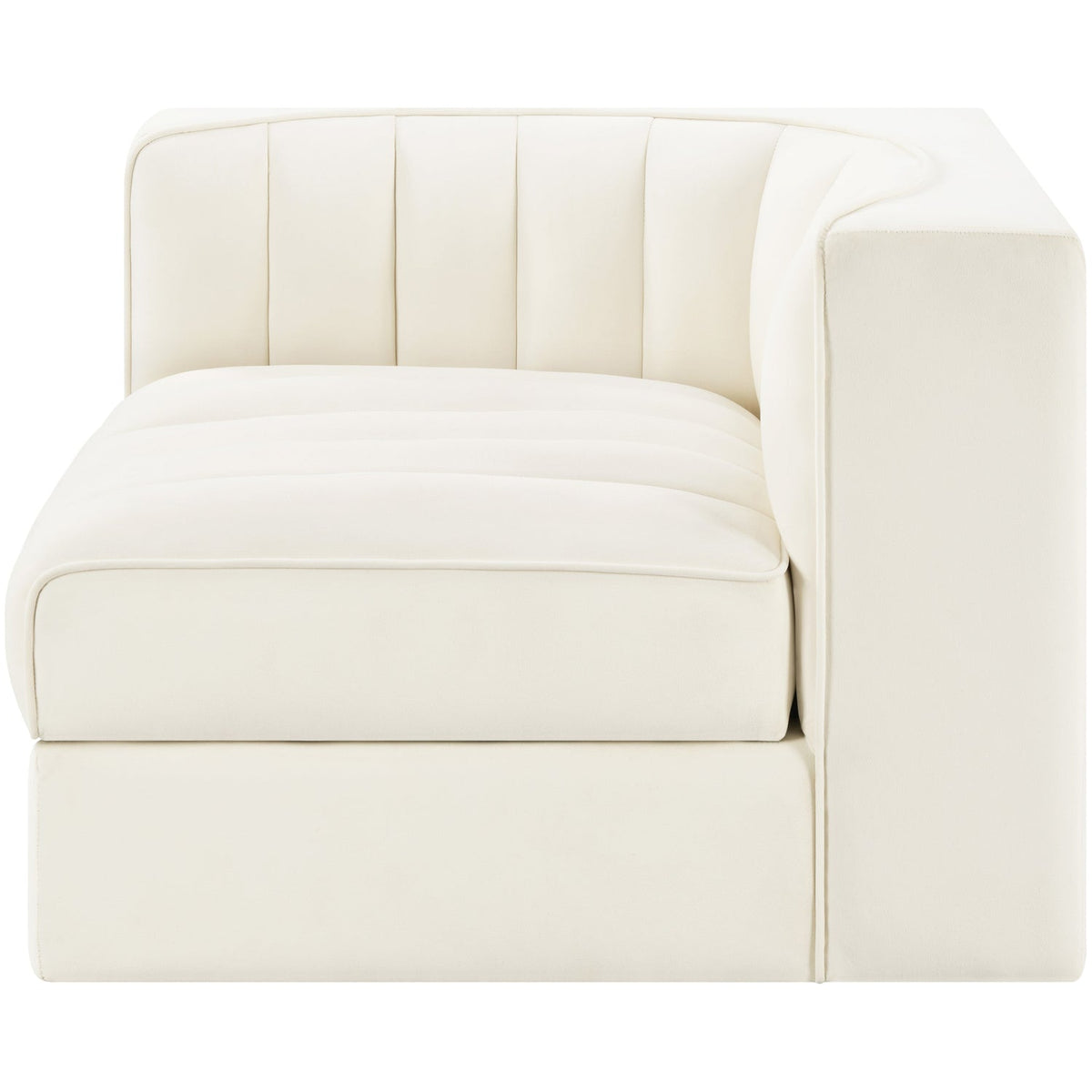 Rummi Cream Velvet Performance Fabric Upholstered Modular Chair