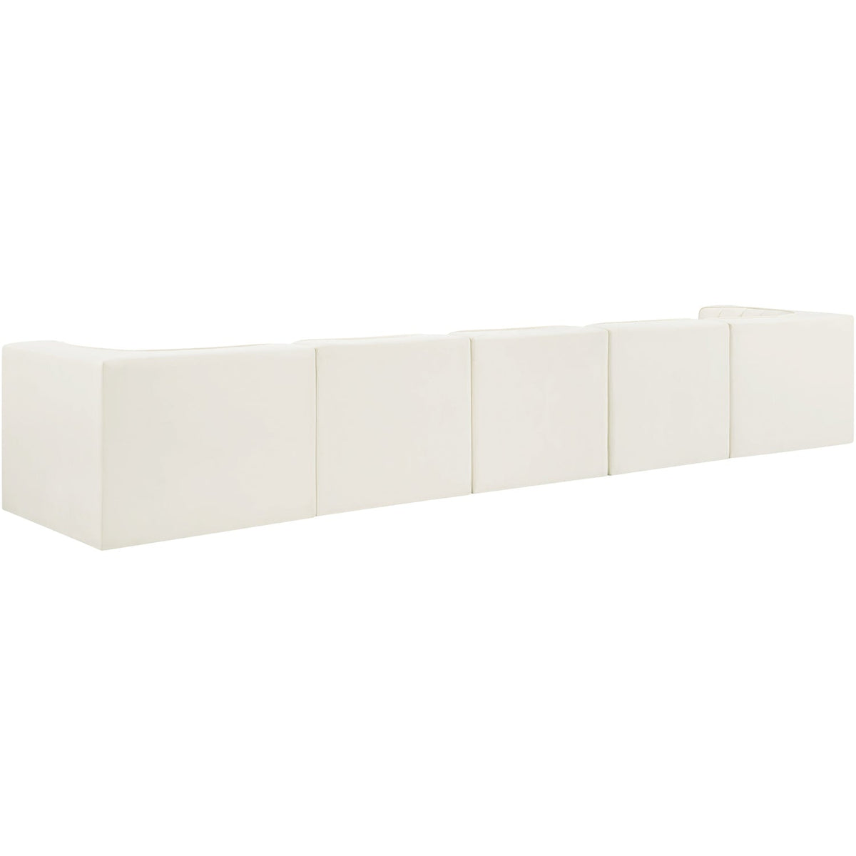 Rummi Cream Velvet Performance Fabric Upholstered 5 Piece Modular Sofa