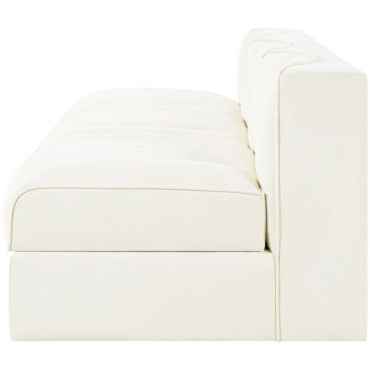 Rummi Cream Velvet Performance Fabric Upholstered 3 Piece Modular Sofa